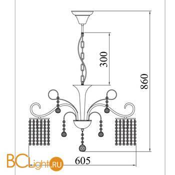 Люстра Freya Leona FR1127-PL-05-G - Схема