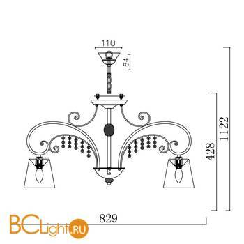 Потолочная люстра Freya Lorette FR2406-PL-08-WG - Схема