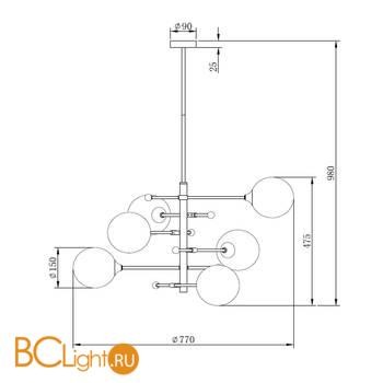 Люстра Freya Maddison FR5115PL-06BZ - Схема