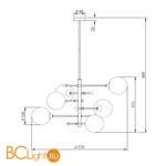 Люстра Freya Maddison FR5115PL-06BZ - Схема