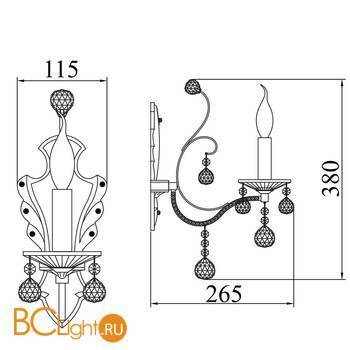 Бра Freya Marlin FR1130-WL-01-G - Схема