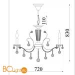 Люстра Freya Marlin FR1130-PL-08-G - Схема