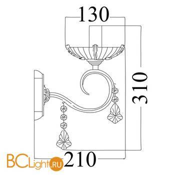 Бра Freya Shell FR2014-WL-01-BZ - Схема