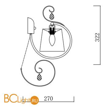 Бра Freya Simone FR2020-WL-01-CH - Схема