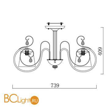 Потолочная люстра Freya Simone FR2020-CL-05-CH - Схема