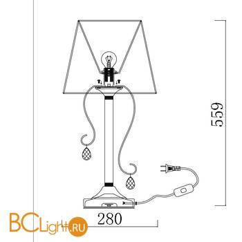 Настольная лампа Freya Simone FR2020-TL-01-BZ - Схема