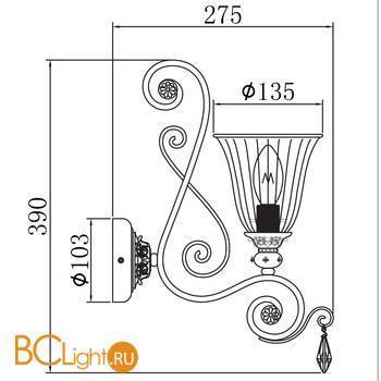 Бра Freya Symphony FR2333-WL-01-BG - Схема
