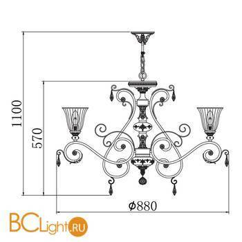 Люстра Freya Symphony FR2333-PL-08-BG - Схема