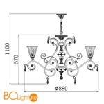 Люстра Freya Symphony FR2333-PL-08-BG - Схема