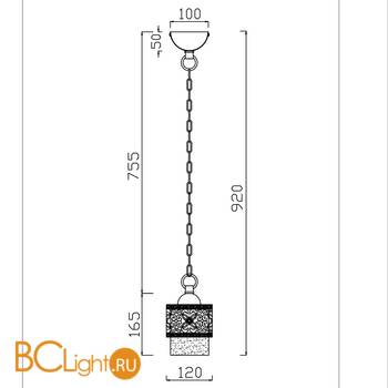 Подвесной светильник Freya Teofilo FR2200-PL-01-BZ - Схема