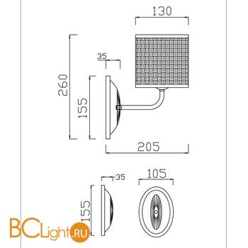 Бра Freya Timone FR5100-WL-01-BR - Схема