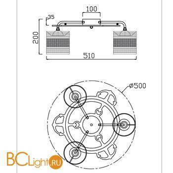 Потолочная люстра Freya Timone FR5100-CL-03-BR - Схема
