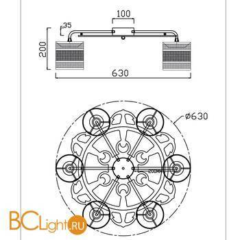 Потолочная люстра Freya Timone FR5100-CL-06-BR - Схема