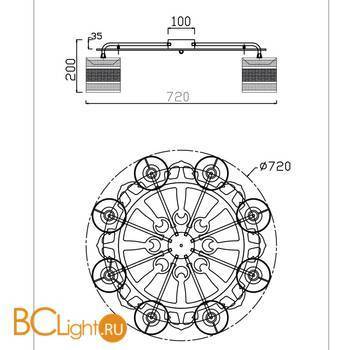 Потолочная люстра Freya Timone FR5100-CL-08-BR - Схема