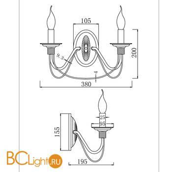 Бра Freya Velia FR2046-WL-02-WG - Схема