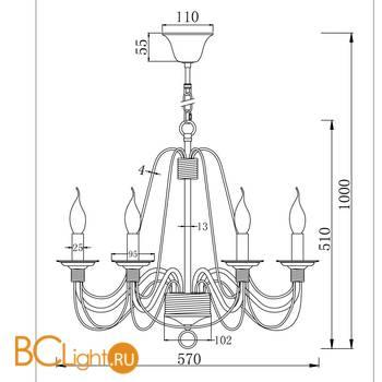 Люстра Freya Velia FR2046-PL-06-BR - Схема