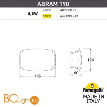 Уличный настенный светильник Fumagalli Abram AB2.000.000.LXK1L - Схема