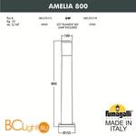 Садово-парковый фонарь Fumagalli Amelia DR2.575.000.AYF1R - Схема