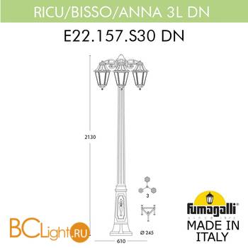 Садово-парковый фонарь Fumagalli Anna E22.157.S30.BXF1RDN - Схема