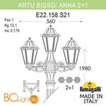 Садово-парковый фонарь Fumagalli Anna E22.158.S21.BXF1R - Схема