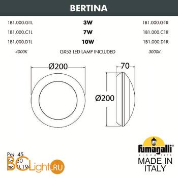 Уличный настенный светильник Fumagalli Bertina 1B1.000.000.AYD1L - Схема