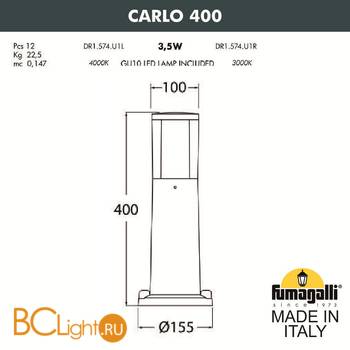 Садово-парковый фонарь Fumagalli Carlo DR1.574.000.LXU1L - Схема