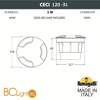 Встраиваемый светильник Fumagalli Ceci 2F3.000.000.LXG1L - Схема