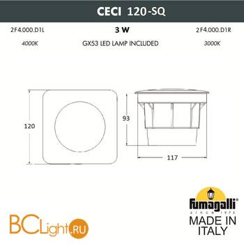 Встраиваемый светильник Fumagalli Ceci 2F4.000.000.LXG1L - Схема