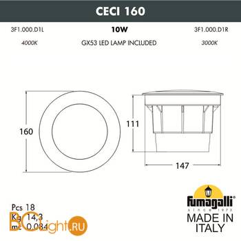 Встраиваемый светильник Fumagalli Ceci 3F1.000.000.AXD1L - Схема