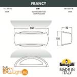 Уличный настенный светильник Fumagalli Francy 1A1.000.000.WYF1R - Схема