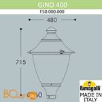 Садово-парковый фонарь Fumagalli Gino F50.000.000.AXE27 - Схема