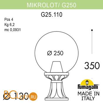 Садово-парковый фонарь Fumagalli Globe 250 G25.110.000.WXE27 - Схема