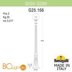 Садово-парковый фонарь Fumagalli Globe 250 G25.156.000.BXE27 - Схема