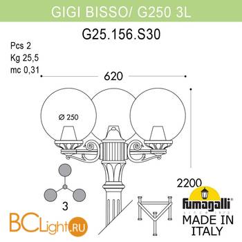 Садово-парковый фонарь Fumagalli Globe 250 G25.156.S30.AYE27 - Схема