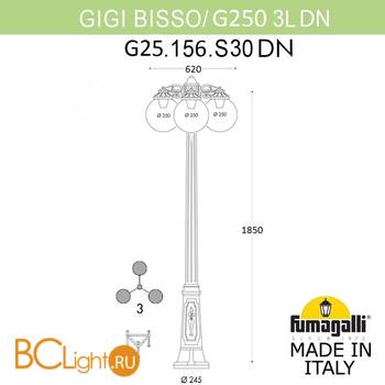 Садово-парковый фонарь Fumagalli Globe 250 G25.156.S30.WXE27DN - Схема
