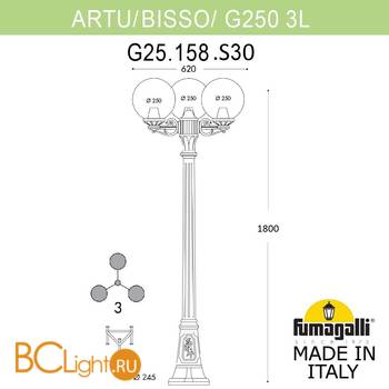 Садово-парковый фонарь Fumagalli Globe 250 G25.158.S30.WZE27 - Схема