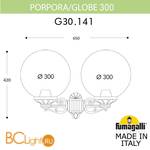 Уличный настенный светильник Fumagalli Globe 300 G30.141.000.AXE27 - Схема