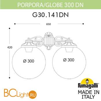 Уличный настенный светильник Fumagalli Globe 300 G30.141.000.AXE27DN - Схема
