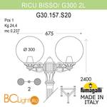 Садово-парковый фонарь Fumagalli Globe 300 G30.157.S20.AZE27 - Схема