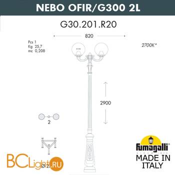 Садово-парковый фонарь Fumagalli Globe 300 G30.202.R20.WYE27 - Схема