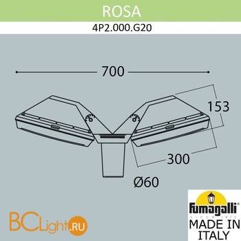 Садово-парковый фонарь Fumagalli Guizeppe 4P2.000.G20.AYE28 - Схема