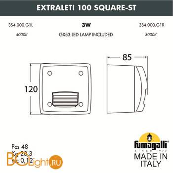 Уличный настенный светильник Fumagalli Leti 3S4.000.000.WYG1L - Схема