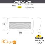 Уличный настенный светильник Fumagalli Lorenza AS3.000.000.LXP1L - Схема