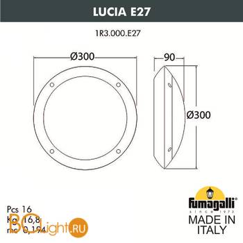 Уличный настенный светильник Fumagalli Lucia 1R3.000.000.AYE27 - Схема