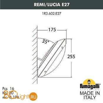 Уличный настенный светильник Fumagalli Lucia 1R3.602.000.AYE27 - Схема