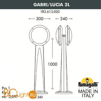 Садово-парковый фонарь Fumagalli Lucia 1R3.613.020.AYE27 - Схема