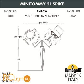 Садово-парковый фонарь Fumagalli Minitommy 3M1.001.000.LXU2L - Схема