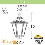 Садово-парковый фонарь Fumagalli Rut E26.000.000.BYF1R - Схема