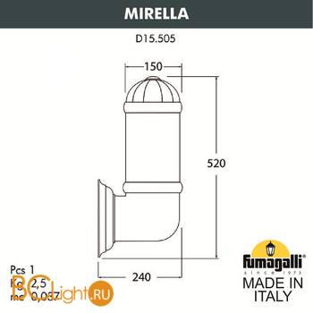 Уличный настенный светильник Fumagalli Sauro D15.505.000.LXC1L - Схема