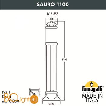 Садово-парковый фонарь Fumagalli Sauro D15.555.000.AXE27 - Схема